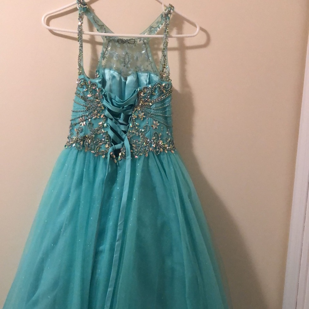 Dazzling In Turquoise Formal Gown for girls - Picture 3 of 4